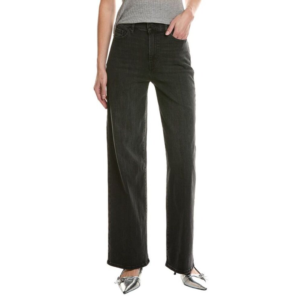 Frame Denim Womens Frame The O Ring Stroll Sutro Wide Leg Jean, Black